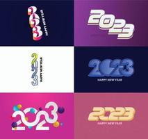 Big Set of 2023 Happy New Year logo text design 2023 number design template vector