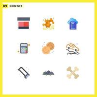 9 Creative Icons Modern Signs and Symbols of baking interaction viscous calculator computing Editable Vector Design Elements