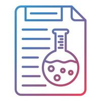 icono de gradiente de línea de informe de laboratorio vector