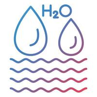 icono de gradiente de línea h2o vector