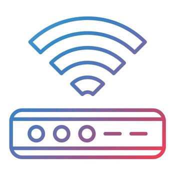 icono de gradiente de línea de conexión wifi vector