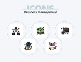 paquete de iconos lleno de línea de gestión empresarial 5 diseño de iconos. . administración de Empresas. negocio. administracion de Negocios. usuario vector