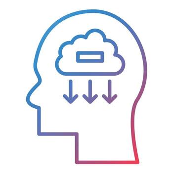 Pessimistic Line Gradient Icon vector