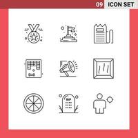 9 User Interface Outline Pack of modern Signs and Symbols of atoumation play commerce game arkanoid Editable Vector Design Elements