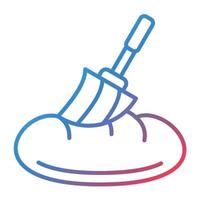 Pastry Brush Line Gradient Icon vector