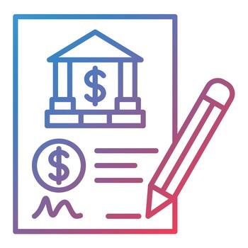 Contract Line Gradient Icon vector