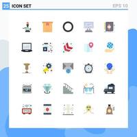 Universal Icon Symbols Group of 25 Modern Flat Colors of design imac present device computer Editable Vector Design Elements