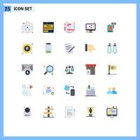 25 Creative Icons Modern Signs and Symbols of law screen seo file map Editable Vector Design Elements