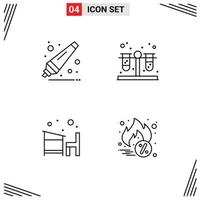 Universal Icon Symbols Group of 4 Modern Filledline Flat Colors of back to school learn blood chair hot sale Editable Vector Design Elements