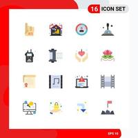 Set of 16 Modern UI Icons Symbols Signs for deep search search diagram user personal Editable Pack of Creative Vector Design Elements