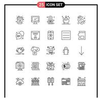 Line Pack of 25 Universal Symbols of leaf ent pc spa celebrate Editable Vector Design Elements