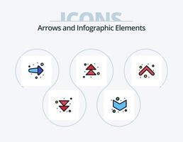 Arrow Line Filled Icon Pack 5 Icon Design. arrow. next. pointer. forward. right vector