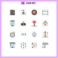 16 iconos creativos signos y símbolos modernos de aplicación de datos bangladeshi tubo de ensayo matraz de laboratorio paquete editable de elementos de diseño de vectores creativos