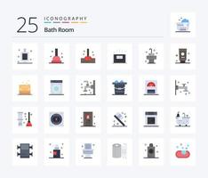 Bath Room 25 Flat Color icon pack including bath. cream. bathroom. room. sink vector