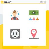 Pictogram Set of 4 Simple Flat Icons of assistant minus medical online 5 Editable Vector Design Elements