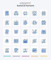 Creative Business And Teamwork 25 Blue icon pack  Such As work. relationship. arrows. building. team vector