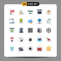 Modern Set of 25 Flat Colors Pictograph of website page bag internet powder Editable Vector Design Elements