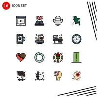 conjunto de 16 iconos de ui modernos símbolos signos para negocios bangladesh país presentación bangladesh soporte elementos de diseño de vectores creativos editables