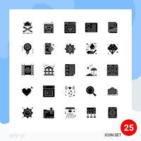 Modern Set of 25 Solid Glyphs and symbols such as chart medical web page healthcare doctor Editable Vector Design Elements