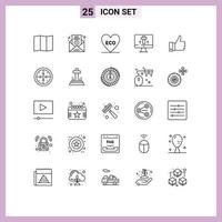 25 iconos creativos signos y símbolos modernos de buenos elementos de diseño de vector editables de pantalla de huevo de corazón apreciado