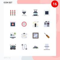 Group of 16 Modern Flat Colors Set for digital business sky lift window layout Editable Pack of Creative Vector Design Elements