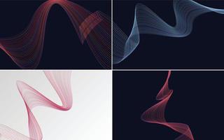 Collection of geometric minimal lines pattern set vector