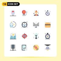 16 Universal Flat Colors Set for Web and Mobile Applications centricity management worker income business Editable Pack of Creative Vector Design Elements