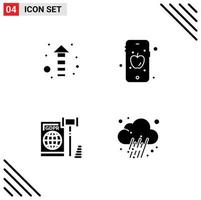 Pictogram Set of 4 Simple Solid Glyphs of arrow law mobile business journalist Editable Vector Design Elements