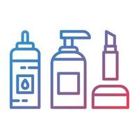 icono de gradiente de línea de cosméticos vector