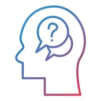 Doubt Line Gradient Icon vector