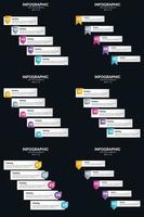 Vector 6 Infographics Pack Presentation slide template 5 Steps cycle diagrams and timelines