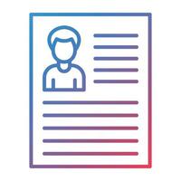Curriculum Vitae Line Gradient Icon vector