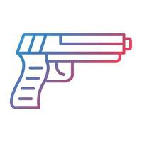 icono de gradiente de línea de pistola vector