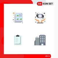 4 Creative Icons Modern Signs and Symbols of creative result idea ophthalmology hotel Editable Vector Design Elements