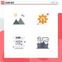 Set of 4 Commercial Flat Icons pack for arabia code egypt development file Editable Vector Design Elements