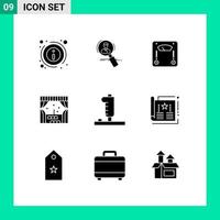 9 Creative Icons Modern Signs and Symbols of window building personal weight scale Editable Vector Design Elements