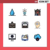9 iconos creativos signos y símbolos modernos de seguros de ventana avanzados elementos de diseño de vectores editables de viajes vivos