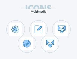 paquete de iconos azul multimedia 5 diseño de iconos. . componer. . mensaje vector