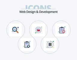 Web Design And Development Flat Icon Pack 5 Icon Design. clock. data. server. analytics. search vector