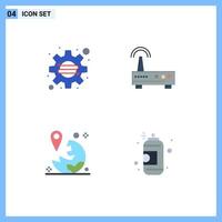 Set of 4 Commercial Flat Icons pack for business location startup signal marker Editable Vector Design Elements