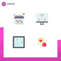Pack of 4 Modern Flat Icons Signs and Symbols for Web Print Media such as advertising halloween coding development chat bubble Editable Vector Design Elements