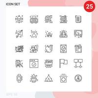 conjunto de 25 iconos modernos de la interfaz de usuario signos de símbolos para la tarea de trabajo de correo electrónico spyware para hacer una lista de elementos de diseño de vectores editables en dólares