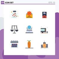 9 Creative Icons Modern Signs and Symbols of hologram libra mail finance balanced Editable Vector Design Elements