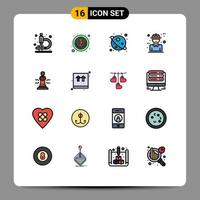 Set of 16 Modern UI Icons Symbols Signs for king game universe chess concept Editable Creative Vector Design Elements