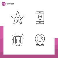 4 Line concept for Websites Mobile and Apps fable lantern mobile china map Editable Vector Design Elements
