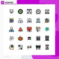 25 User Interface Filled line Flat Color Pack of modern Signs and Symbols of job team ui people business Editable Vector Design Elements