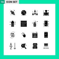 paquete de iconos de vector de stock de 16 signos y símbolos de línea para elementos de diseño de vector editables de educación escolar de recuento de batería de energía