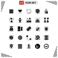 25 Creative Icons Modern Signs and Symbols of lab chemistry night testing property Editable Vector Design Elements