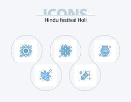 holi blue icon pack 5 diseño de iconos. . decoración. rangoli. loto. rangoli vector