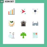 9 Universal Flat Colors Set for Web and Mobile Applications farm agriculture atom plant eco Editable Vector Design Elements